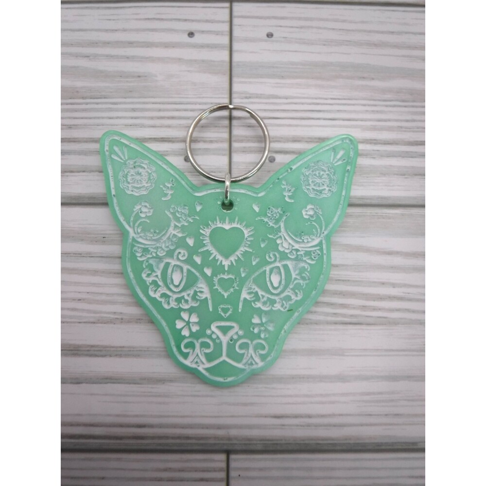 Keychain Cat Sugar Skull